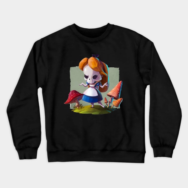 Cupcake Crossbones Alice Crewneck Sweatshirt by cucacb